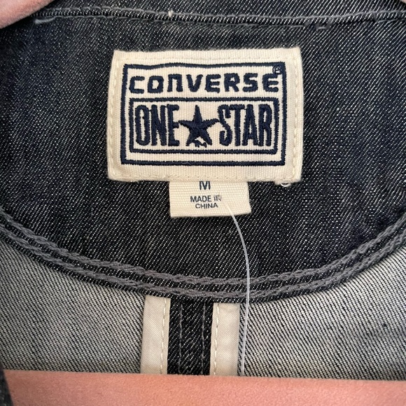 NWOT CONVERSE One Star Womens Denim Blazer, Coat, Jacket With Waist Belt - Picture 5 of 8